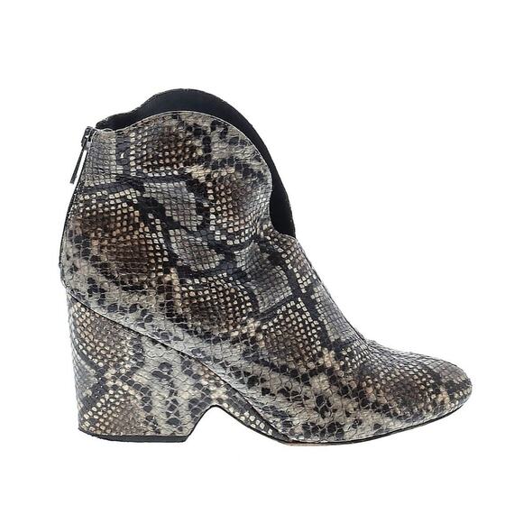 Diane Von Furstenberg Leather Snake Skin Western Boots Size US 8.5-9/EU 39 - Picture 1 of 2